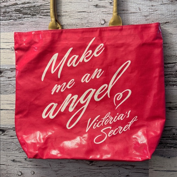 Victoria's Secret Make Me An Angel Vinyl Pink Weekender Tote Bag - Picture 3 of 10